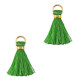 Mini Tassel 2cm - Gold-jungle green